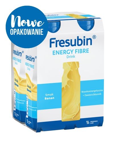 
                                                                                                      Fresubin Energy Fibre DRINK, smak bananowy, 4x200 ml  - Fresubin                                                                      