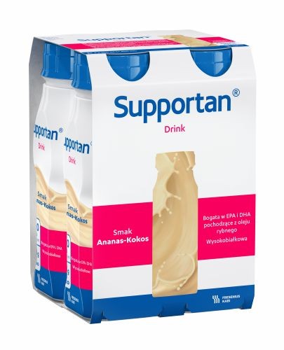 
                                                                                                      Supportan DRINK, smak ananas - kokos, 4x200 ml - Fresubin                                                                      